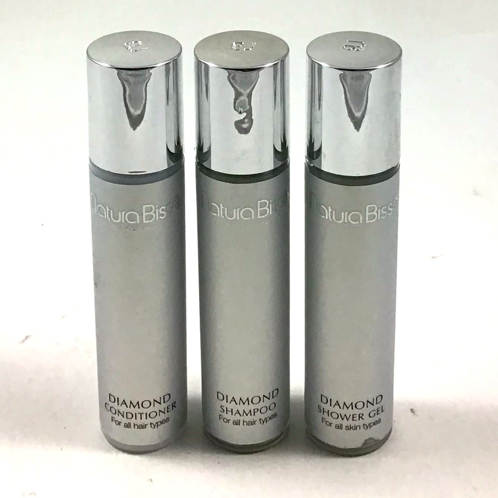 New Natura Bisse Diamond Shampoo Conditioner and Shower Gel Trump Hotel 2 fl.oz.